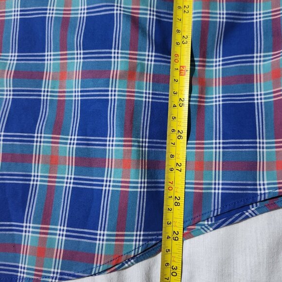 LL Bean Plaid Shirt Men's Large Regular Short Sleeve Button Up Wrinkle Resistant - Picture 7 of 8